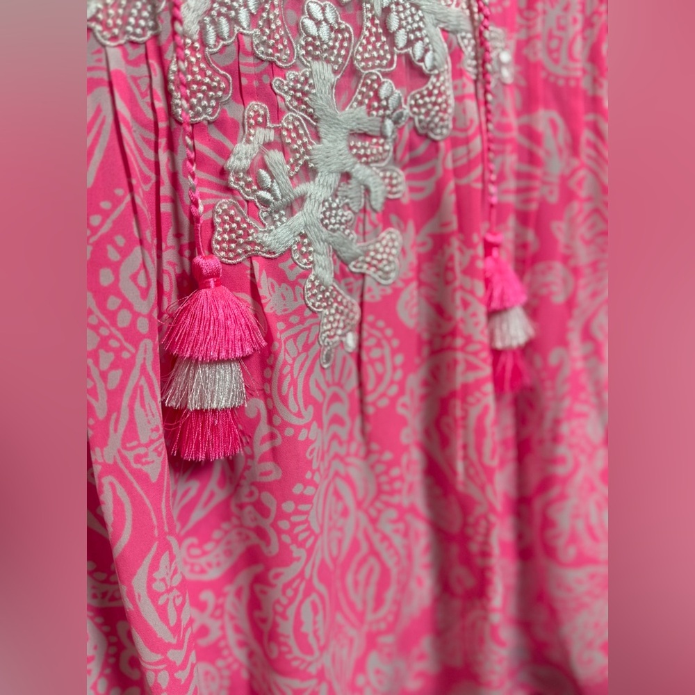 Lilly Pulitzer Vibrant‎ Pink and White Marilina Tunic Top, Size XS- NWT - Picture 5 of 8